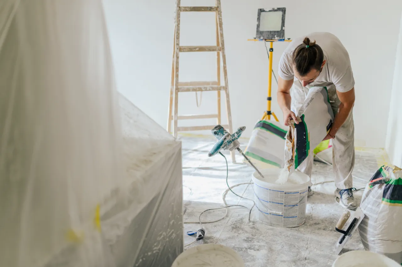 Mixing paint for interior painting in New York