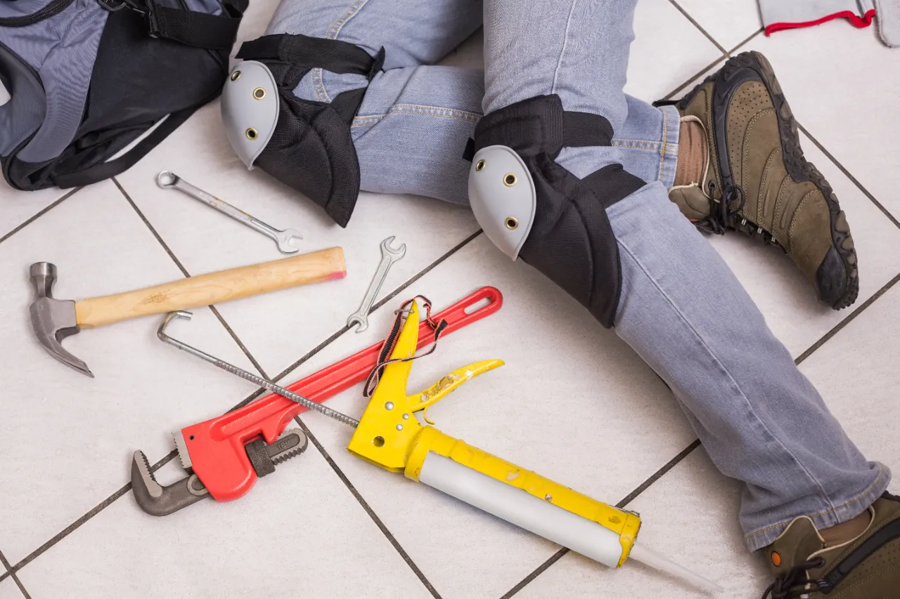 Handyman tools prepared for apartment repair work