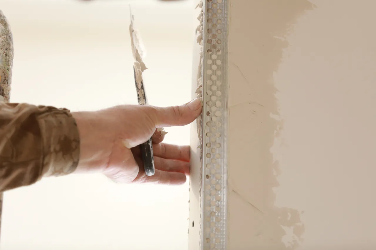 Metal framing installation during property maintenance