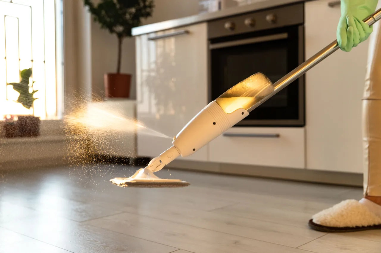 Floor cleaning in a New York apartment