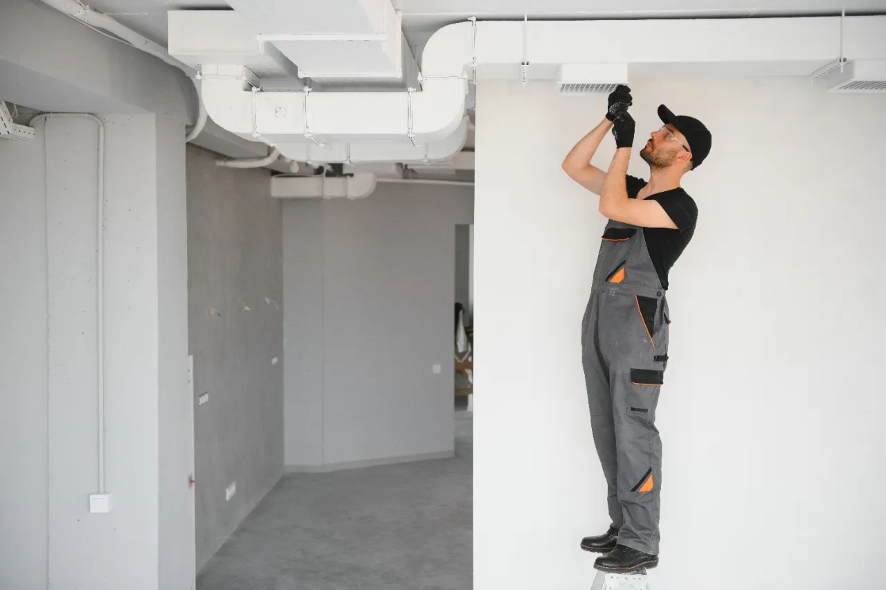 HVAC system repair in a New York office building